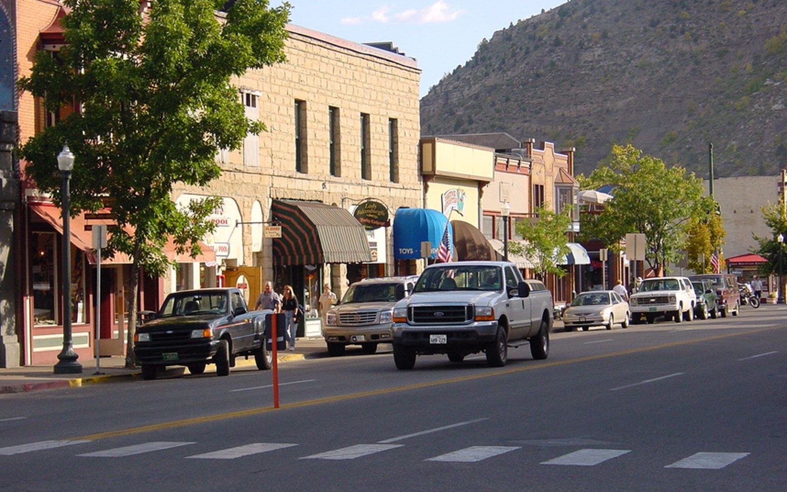 Main Avenue looking north. Several blocks survive intact from the 1880s and 1890s.