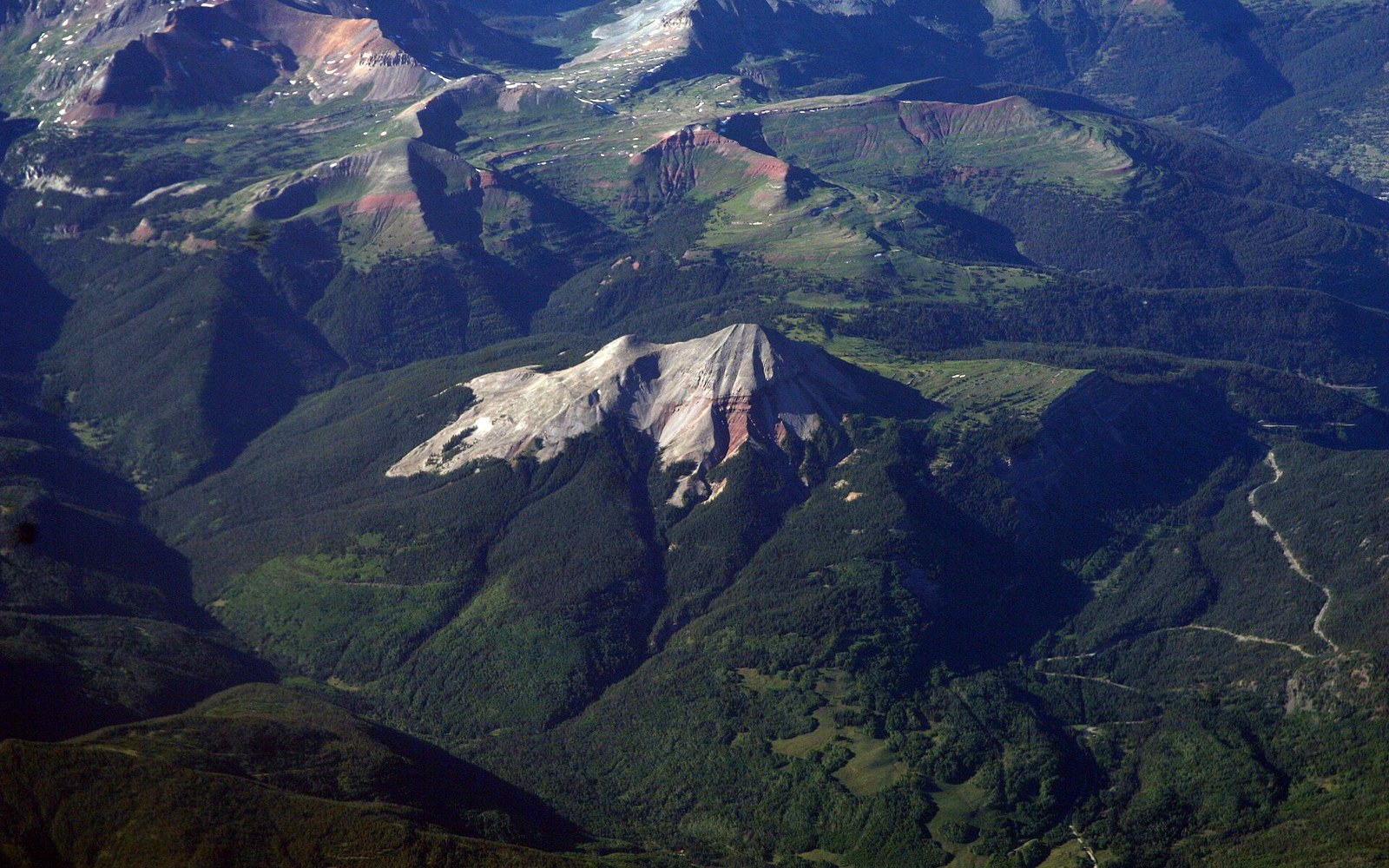 Engineer Mountain from the highway. Purgatory sits below its eastern flank and opened in 1965.